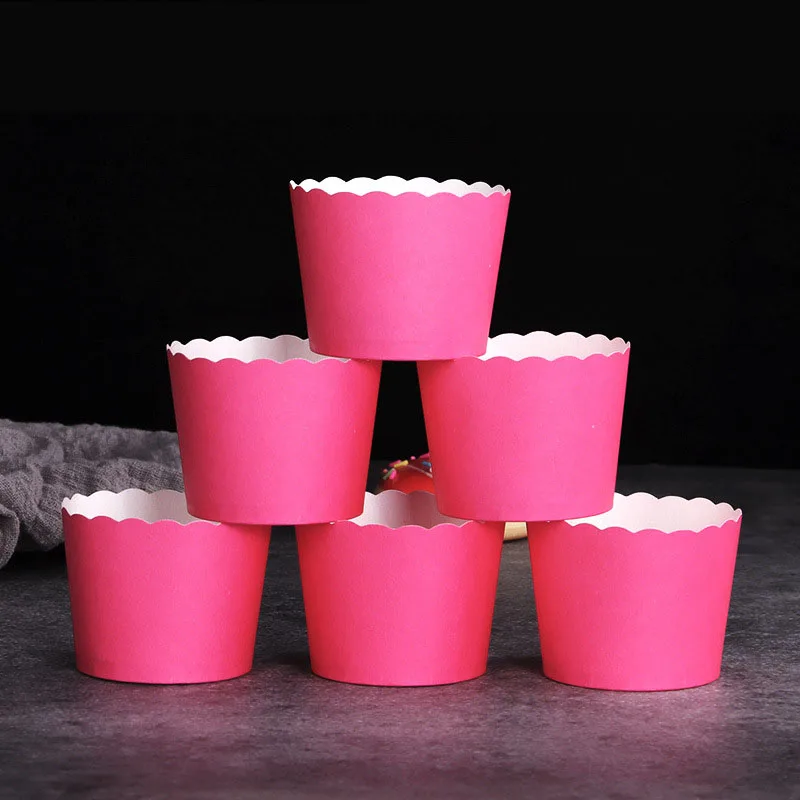 

50PCs Cupcake Paper Cups Oilproof Disposable High Temperature Resistant Household Party Baking Tools 5cm Tray Muffin Cake Tools