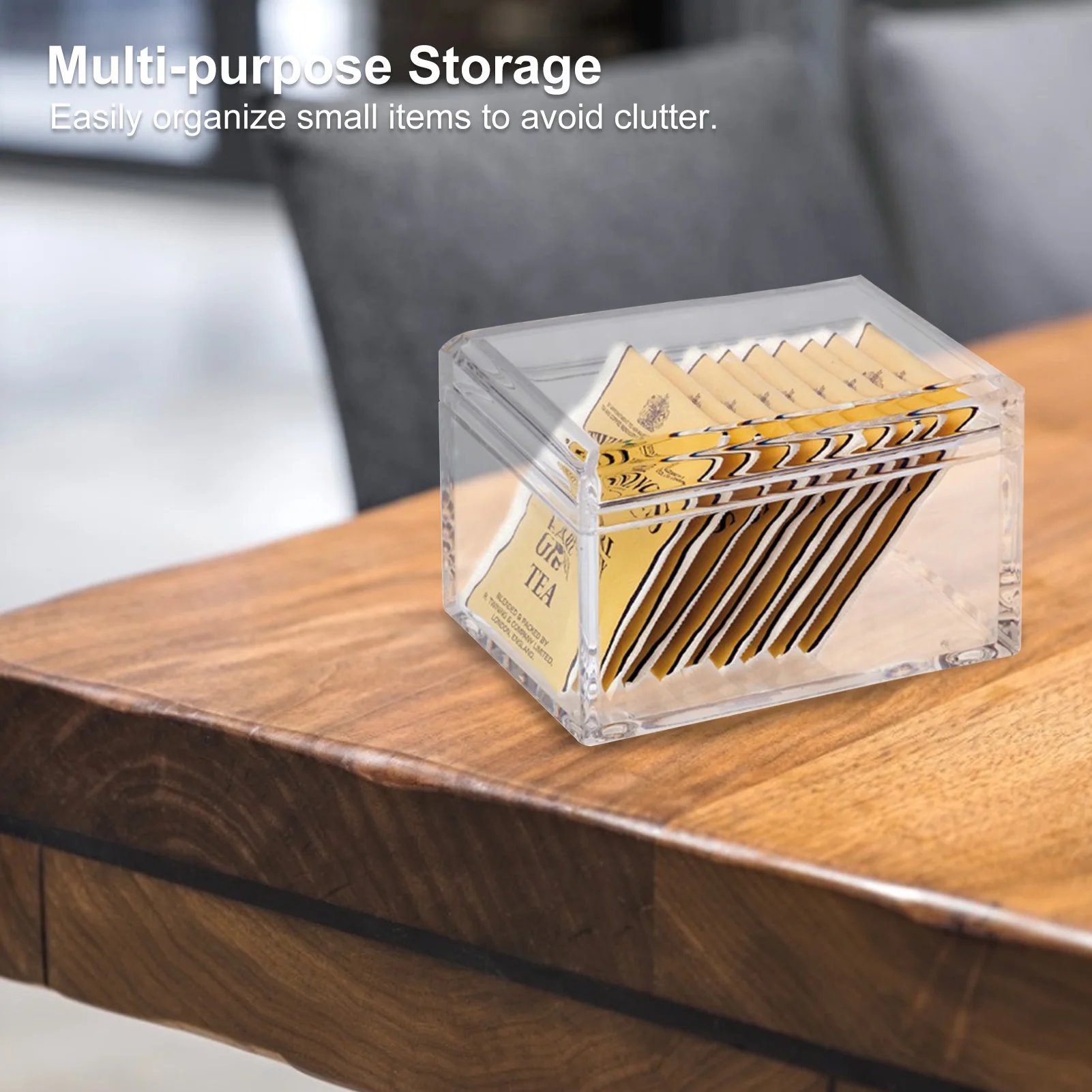 

1 Grid Acrylic Tea Bags Classified Holder Coffee Sugar Coffee Durable Storage Boxes For Home Hotel Kitchen