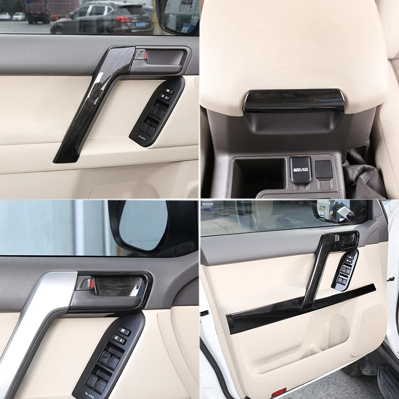 Для Toyota Land Cruiser Prado FJ150 150 2010-2019 черное дерево отделка интерьера автомобиля