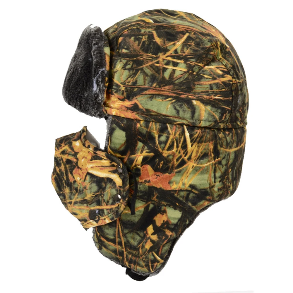 

Unisex Bomber Hat Thickening Cycling Warm Camouflage Winter Protective Windproof Riding Skiing Ear Flap With Outdoor
