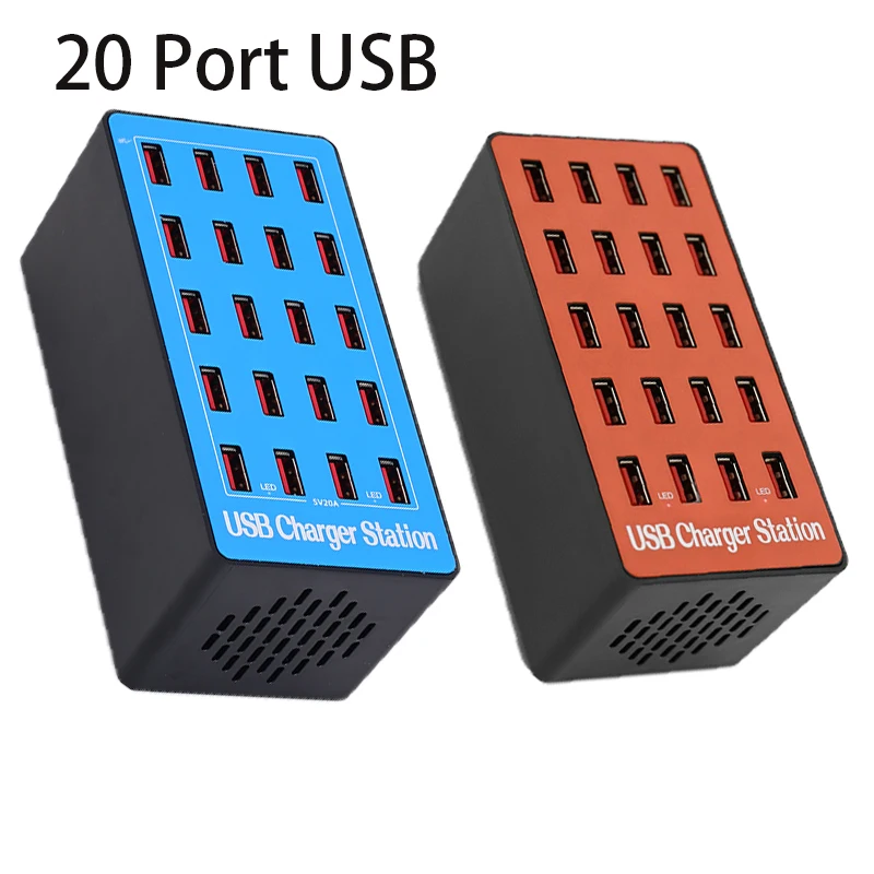 

100 Вт 20 портов USB-Концентратор Зарядное устройство Usb настенный адаптер питания док-станция для быстрой зарядки для iPhone IPDA Xiaomi смартфонов DV Mp3...