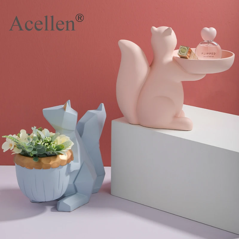 Фигурки белки из смолы модельные поделки миниатюрные милые украшения с