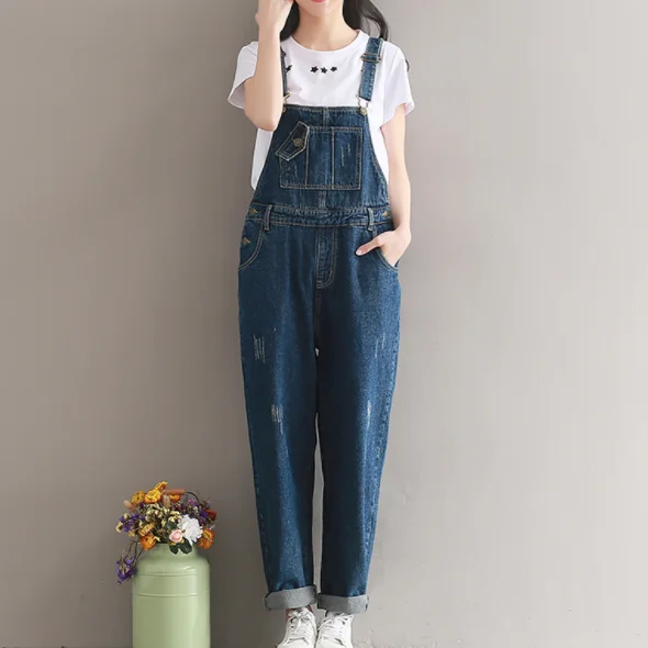 Mori Girl весна лето женские широкие джинсы комбинезоны свободные джинсовые