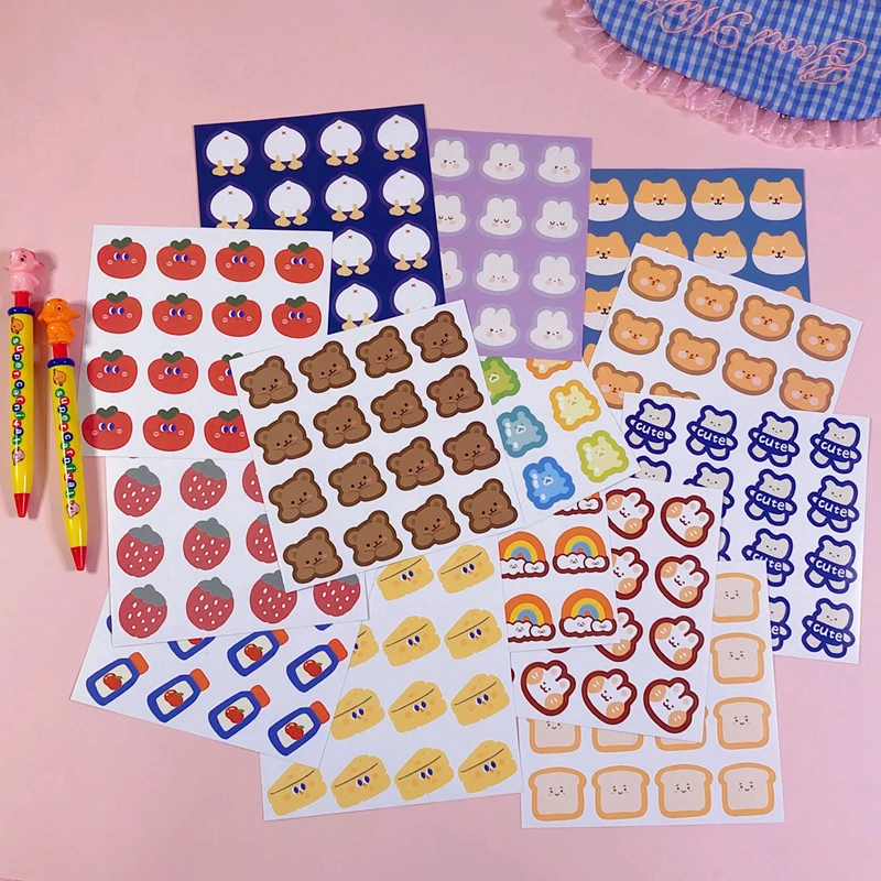 

2 Sheets Cute Bear Bullet Journal Decorative Stationery Stickers Cartoon Toy Sticker Scrapbooking DIY Diary Album Stick Lable