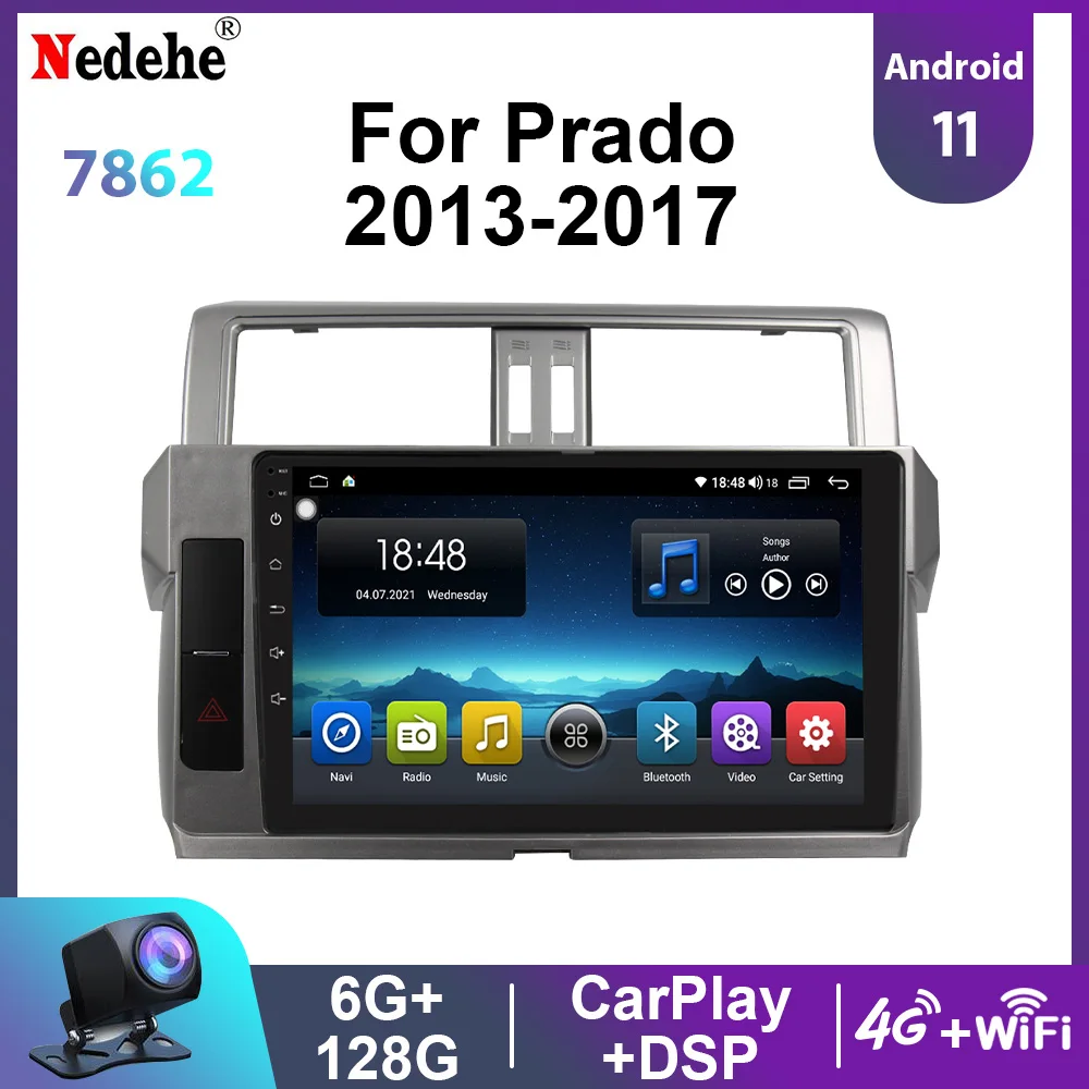 

Android 11 Car Radio GPS For Toyota Land Cruiser Prado 2013-2017 Multimedia Player Autoradio Navigation Carplay DSP 2 Din NO DVD