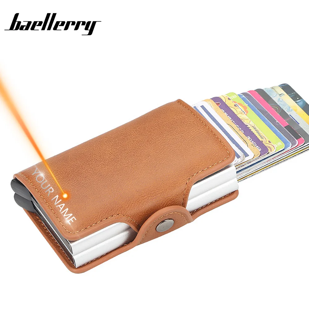 Мужские кошельки с радиочастотной идентификацией черные короткие маленькие