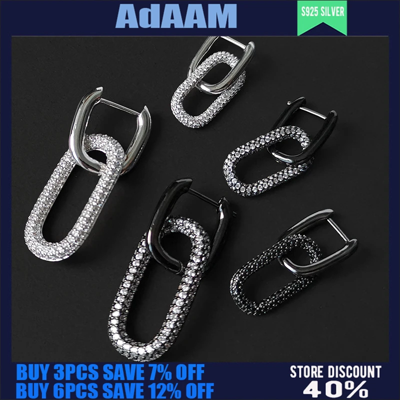 

S925 Sterling Silver Summer Earrings Women's Fashion Single Ring Buckle Geometric Square Earrings 925 New Jewelry Birthday Gift