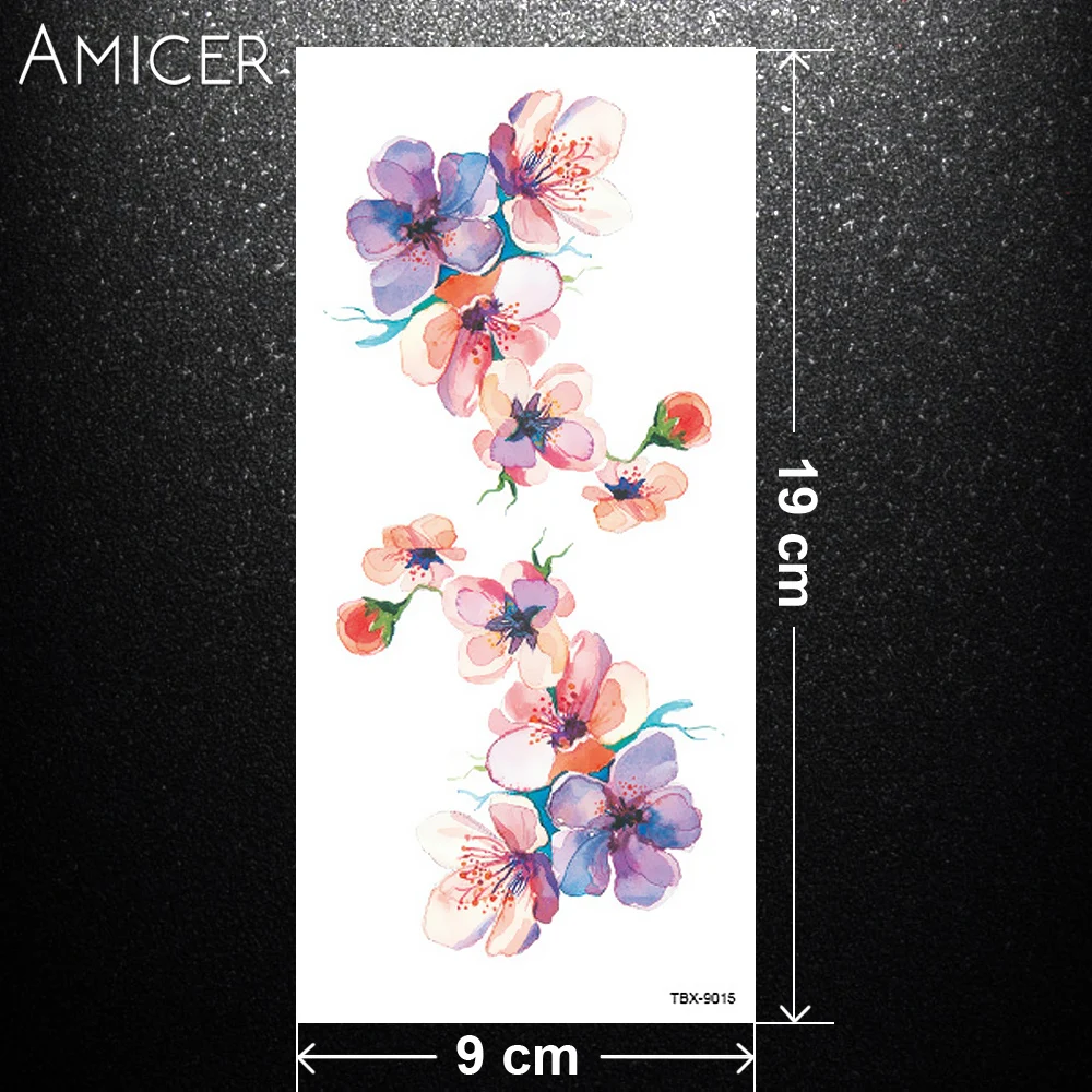 Флеш-тату из хны Поддельные Временные татуировки наклейки романтическая роза