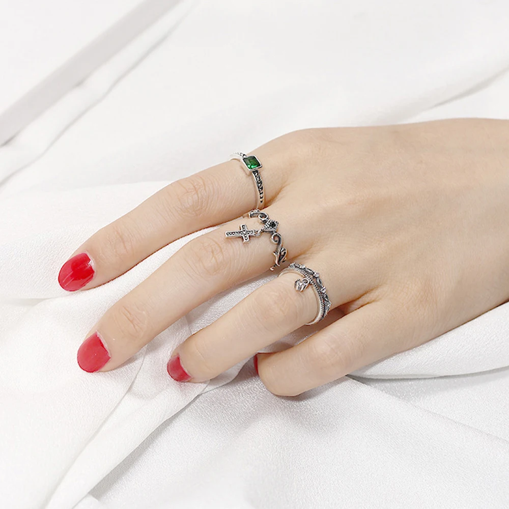 Женское регулируемое вечерние ЦО из серебра 100% пробы в стиле ретро | Украшения и