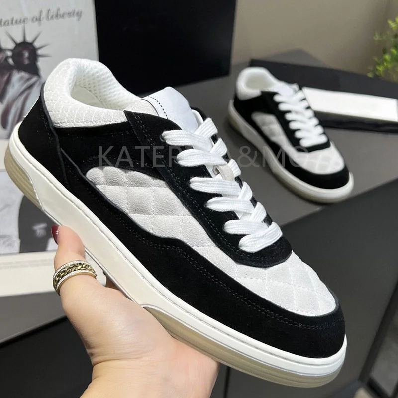 

Brand Flat Shoes Women Mixed Color Sports Shoes Lace Up Round Toe Sneakers Cozy Flat Casual Shoes Spring Autumn Walking Shoes