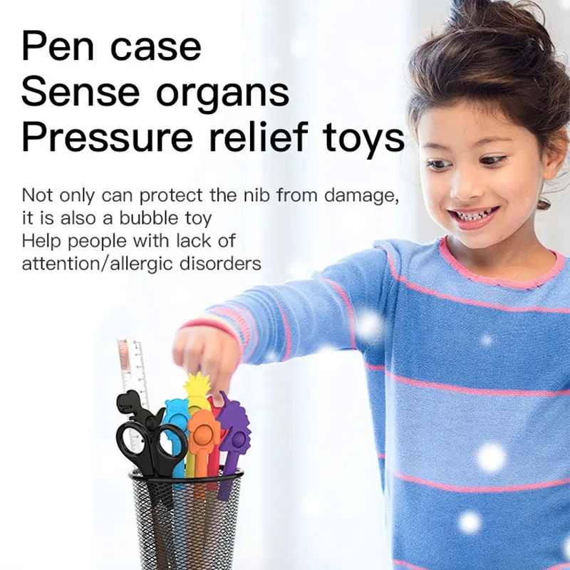 Лидер продаж Пузырьковые игрушки брелок Пеналы сжимаемые Сенсорные игрушка для