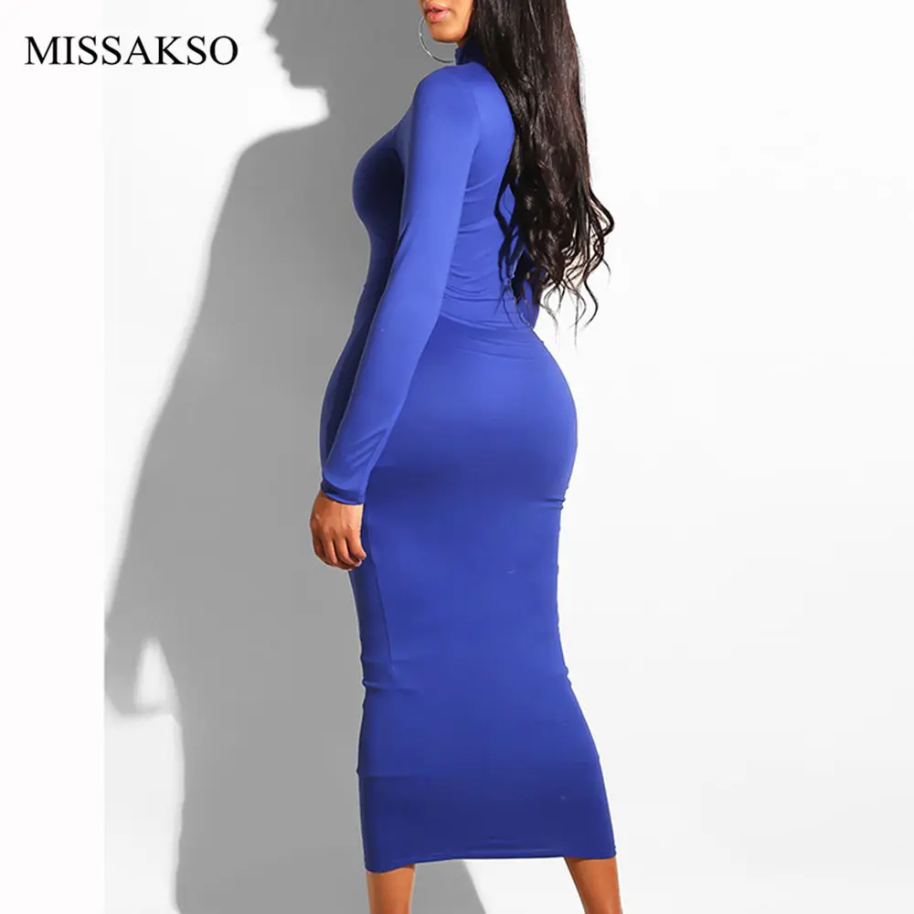 Missakso зимняя с высоким плотно облегающим шею воротником облегающее платье