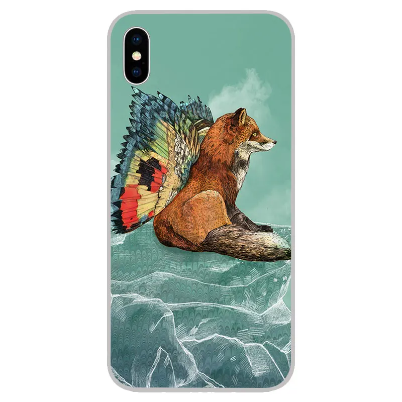 Чехлы из мягкого силикона "Красная лиса" для iPhone 11 Pro XS Max X XR 8 7 6S Plus 5S SE 4S.
