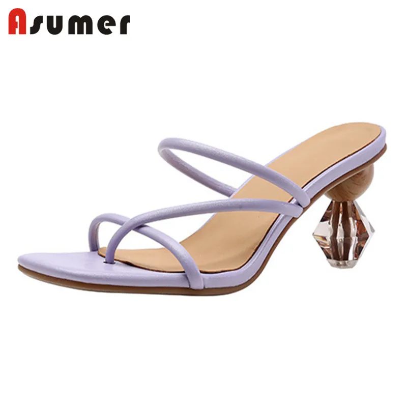 

Asumer 2021 Hot Sale Mules Shoes Women Sandals Flip Flops Strange High Heel Sandals Fashion Street Style Casual Party Shoes Lady