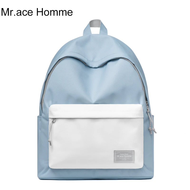 Синий и белый цвет брендовый рюкзак для женщин школьный мужчин 14 дюймов ноутбука