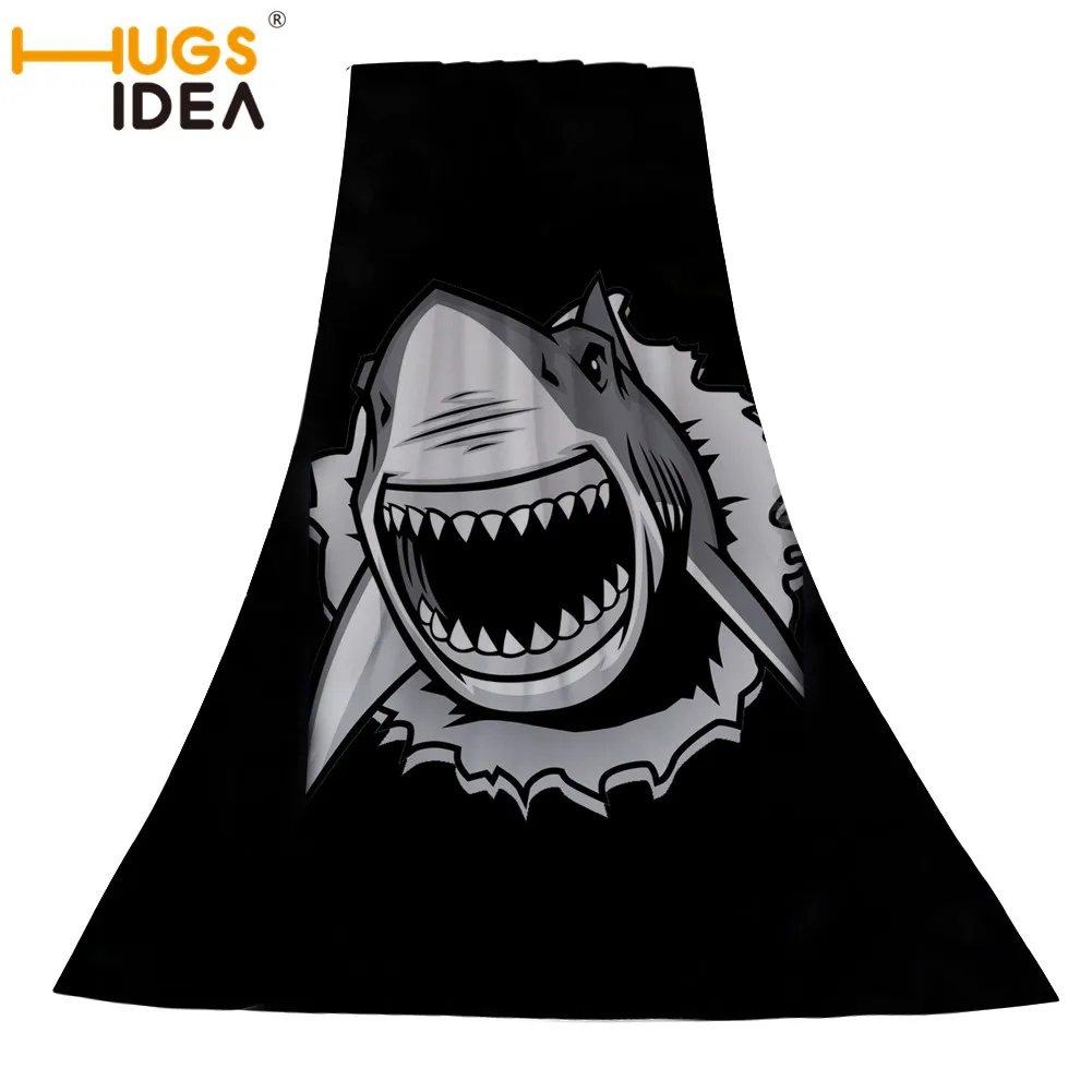 HUGSIDEA 75x150cm 3d Shark Beach Towel for Men Soft Cotton Absorbent Bathroom Bath Towels Women Shower Face Towel Blankets - Цвет: Z3266Z31