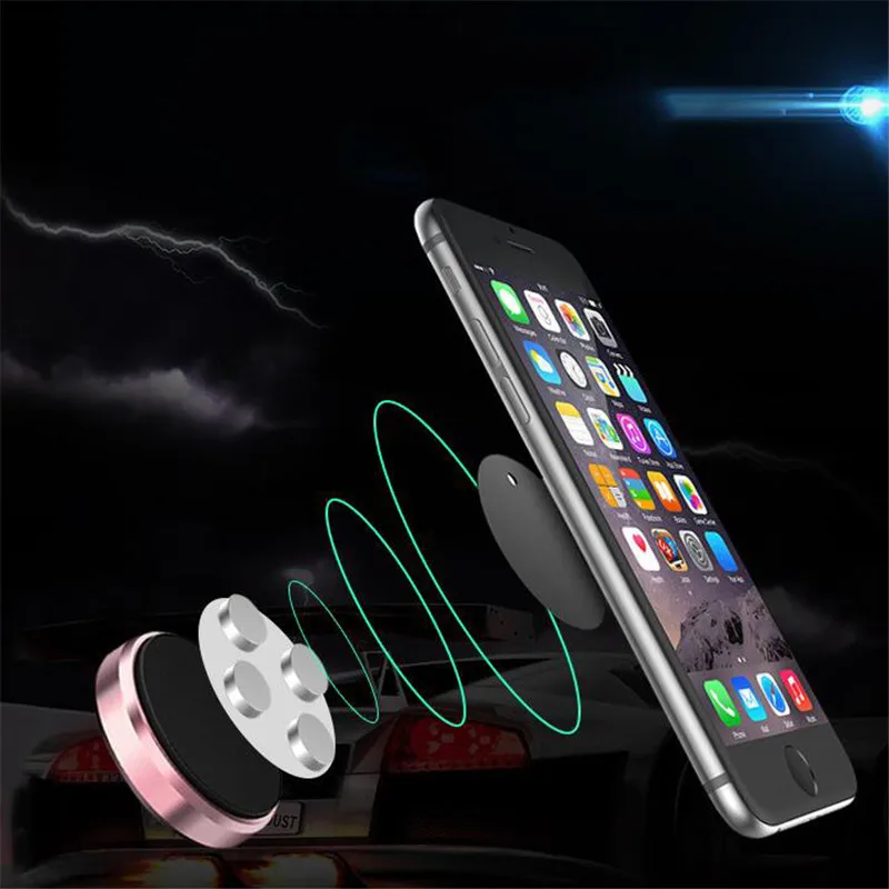 

Round Magnetic Mobile Phone Holder In Car Easy to Install Magnetic Mount Bracket Strong Magnetism Apply to Universal