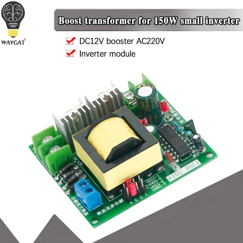 WAVGAT 150W DC-AC Converter Booster module 12V to 110V 200V 220V 280V 150W Inverter Boost Board Transformer