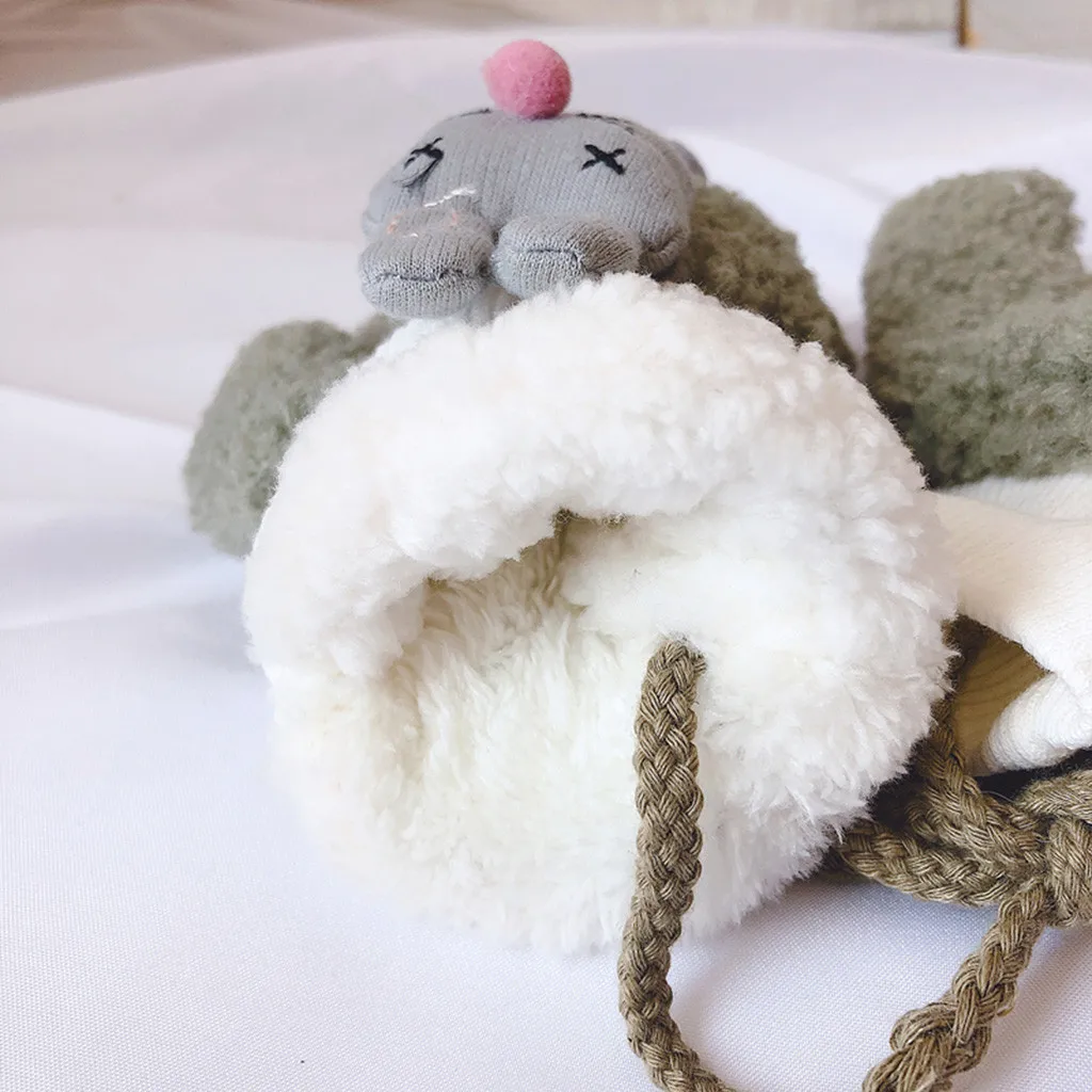 Рукавички для маленьких мальчиков и девочек с героями мультфильмов теплые