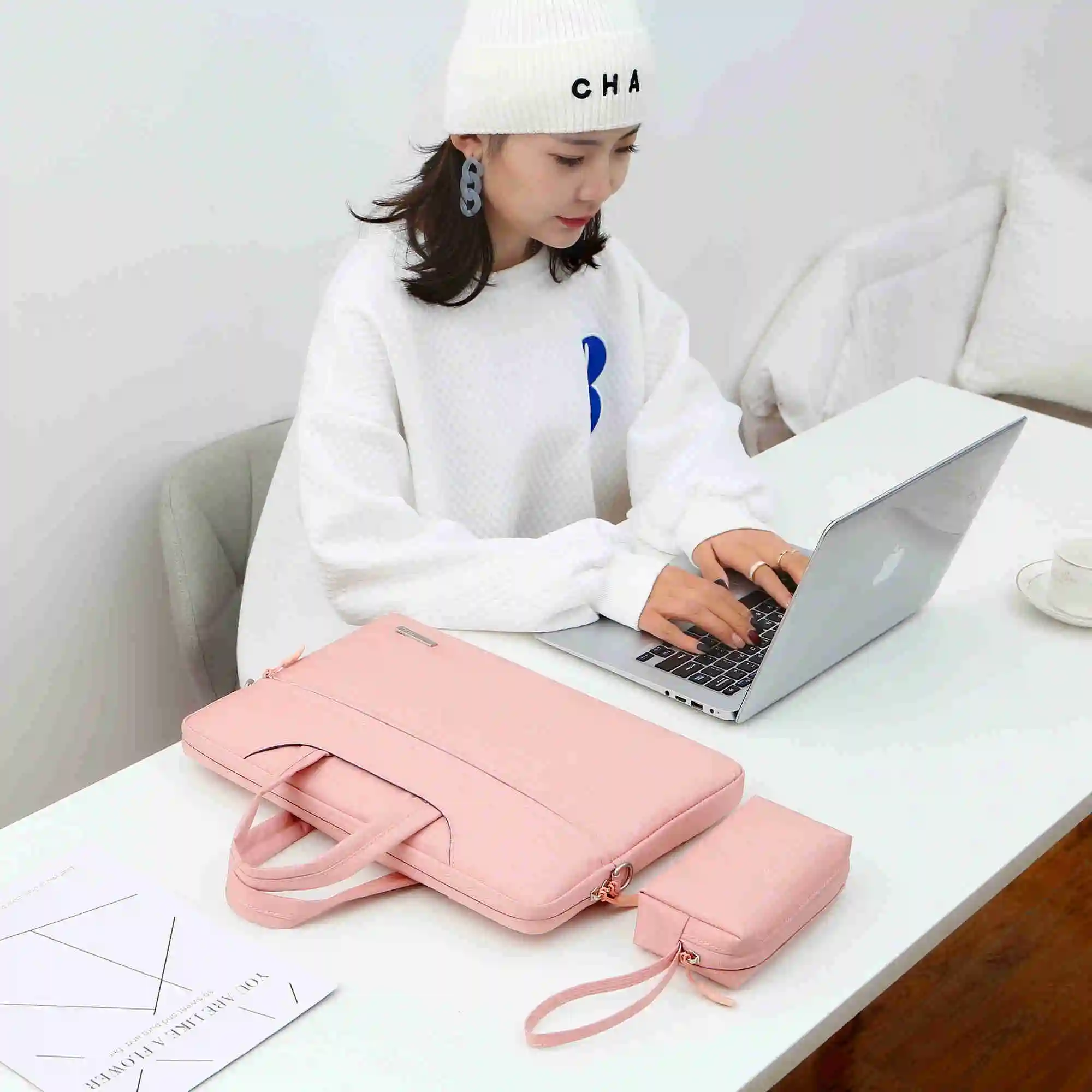 laptop bag sleeve case 12 13 3 15 6 14 inch shoulder notebook bag for macbook air pro m1 lenovo dell huawei handbag briefcase free global shipping