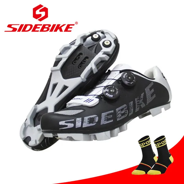 B shoes for sock SIDEBIKE Мужская обувь для велоспорта sapatilha ciclismo mtb SPD педали самозакрывающиеся дышащие bicicleta обувь для езды на горном велосипеде - Цвет: B shoes for sock