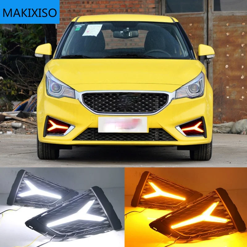 

For MG MG3 2017 2018 Yellow Turning Signal Waterproof ABS 12V Car DRL LED Daytime Running Light