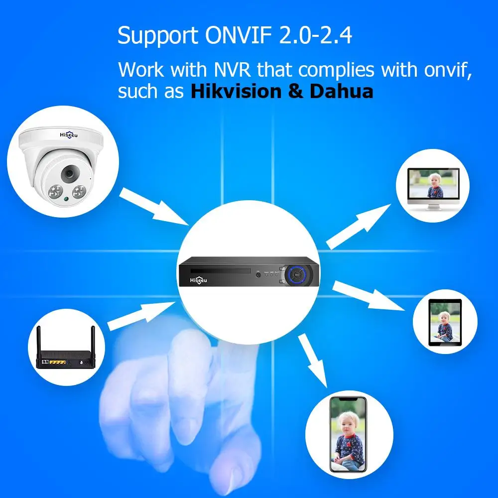 Hiseeu 2MP 5MP POE ip-камера H.265 1080P Bullet CCTV ip-камера ONVIF для POE NVR системы внутреннего видеонаблюдения для дома IR Cut
