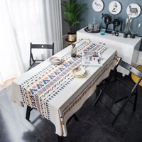 linen cotton tablecloth geometric boho modern simple dining table cover rectangular coffee tea party decorations table cloth