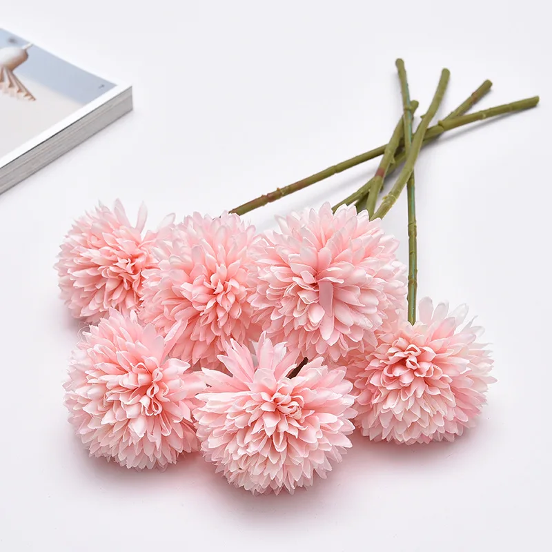 

Single-Head Artificial Flower Dandelion Ball 25pcs Flower Arrangement Wedding Decoration Small Thorn Ping Pong Chrysanthemumv