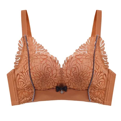 

Underwear women's no rims, breasts, sexy lace thick bra, small breast support, adjustable gather bra