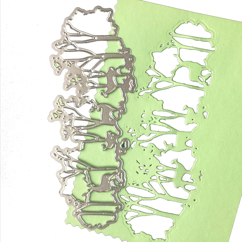 Рождественский лес олень фон металлические резные штампы декоративные