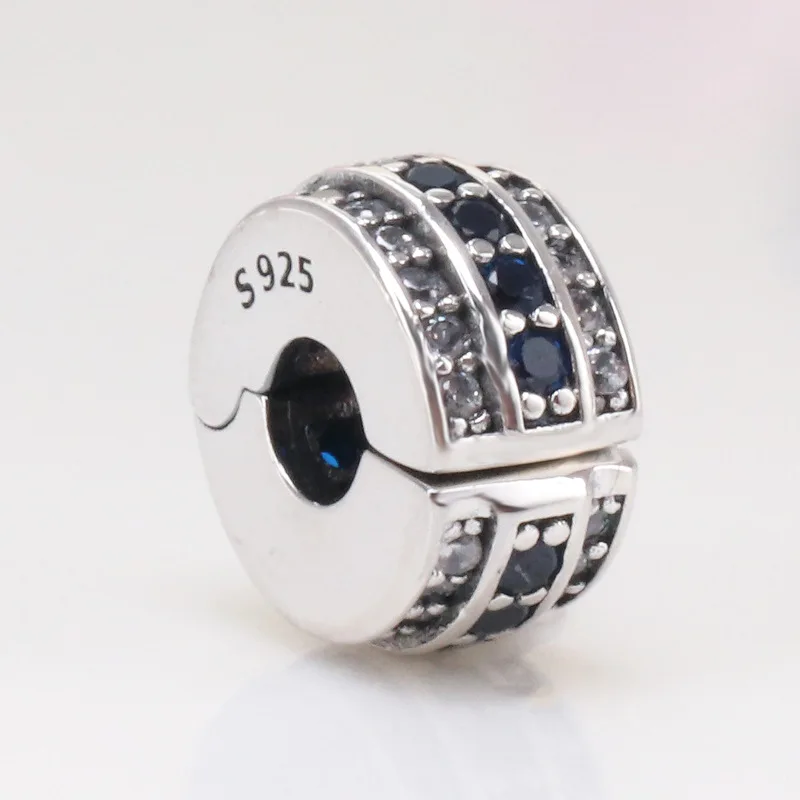 

Женские серебряные Синие Блестящие зажимы с синими и прозрачными зажимами