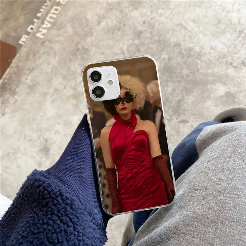 

Cruella cartoon Phone Case For iphone 5s 6 7 8 11 12 plus xsmax xr pro mini se Transparent Cover Fundas Coque