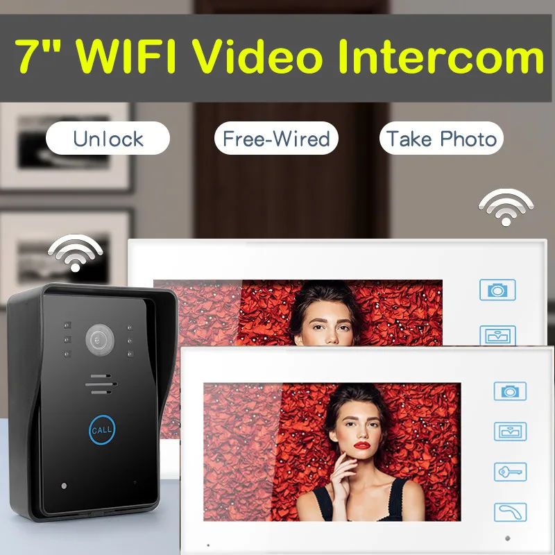 Видеодомофон 1200TVL умный беспроводной видеодомофон с Wi Fi 7 дюймов камера для входа