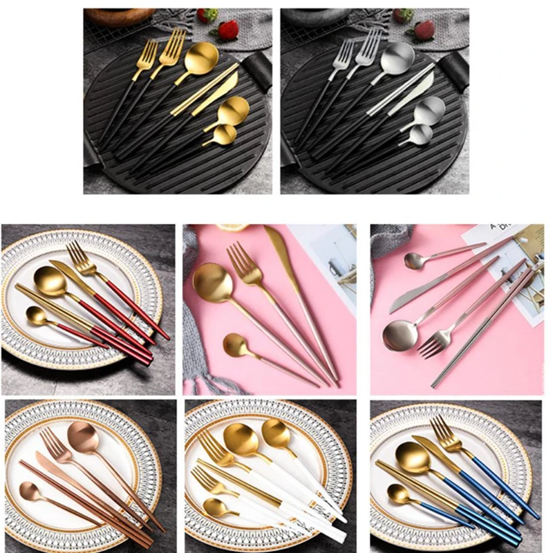 Набор столовых приборов из нержавеющей стали нож-вилка ложка вилки ложки | Дом и