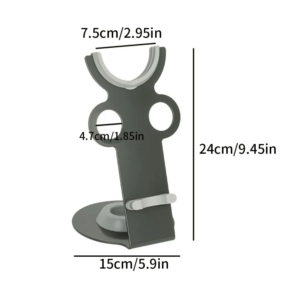 

Hair Dryer Holder Bracket Desktop Anti-Drop Stand Mount Bathroom Organizer Vertical Rack Grey Easy To Disassemble And Place