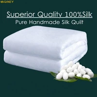 100silk quilts superior quality pure handmade chinese silk comforter combed cotton jacquard cover fabric silk blankets 3 colors