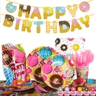 Набор для вечевечерние НКИ в виде пончика, ранние салфетки, воздушный шар в виде мороженого, конфеты, украшение для детского дня рождения, праздничный Декор