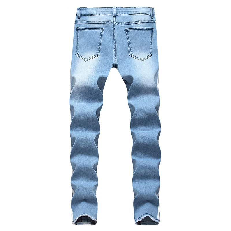 

New Foreign Trade Men's Jeans Men's Fashion Personalized Printing Slim Fit Leggings