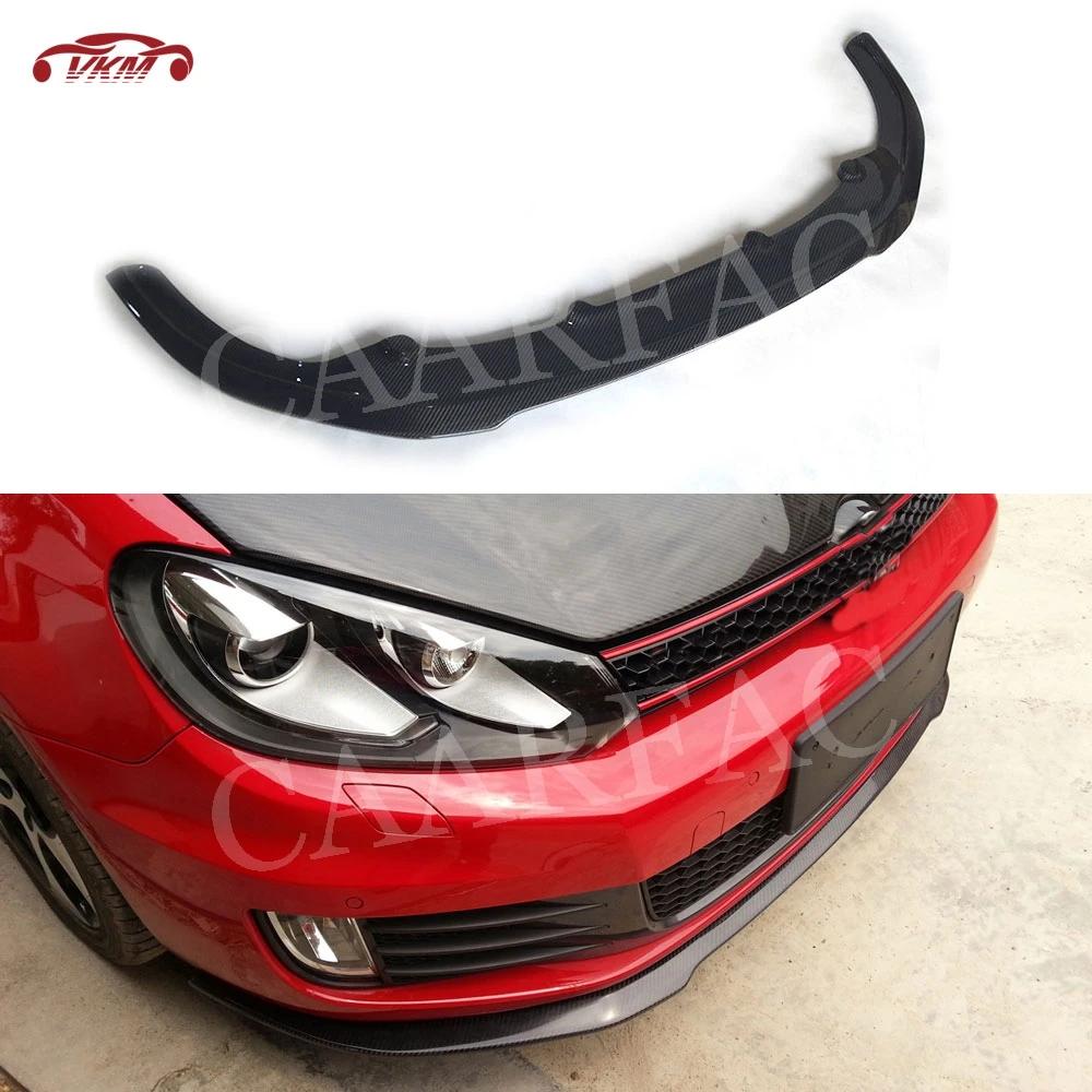 Передний спойлер для губ MK6 из углеродного волокна Volkswagen VW Golf 6 VI GTI 2010 2013 RZ Style FRP
