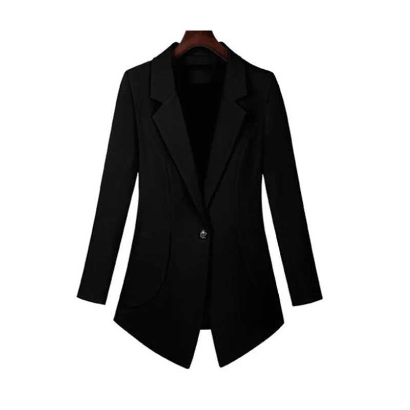 Блейзер Женский осенний Повседневный необычный приталенный однотонный 7XL |