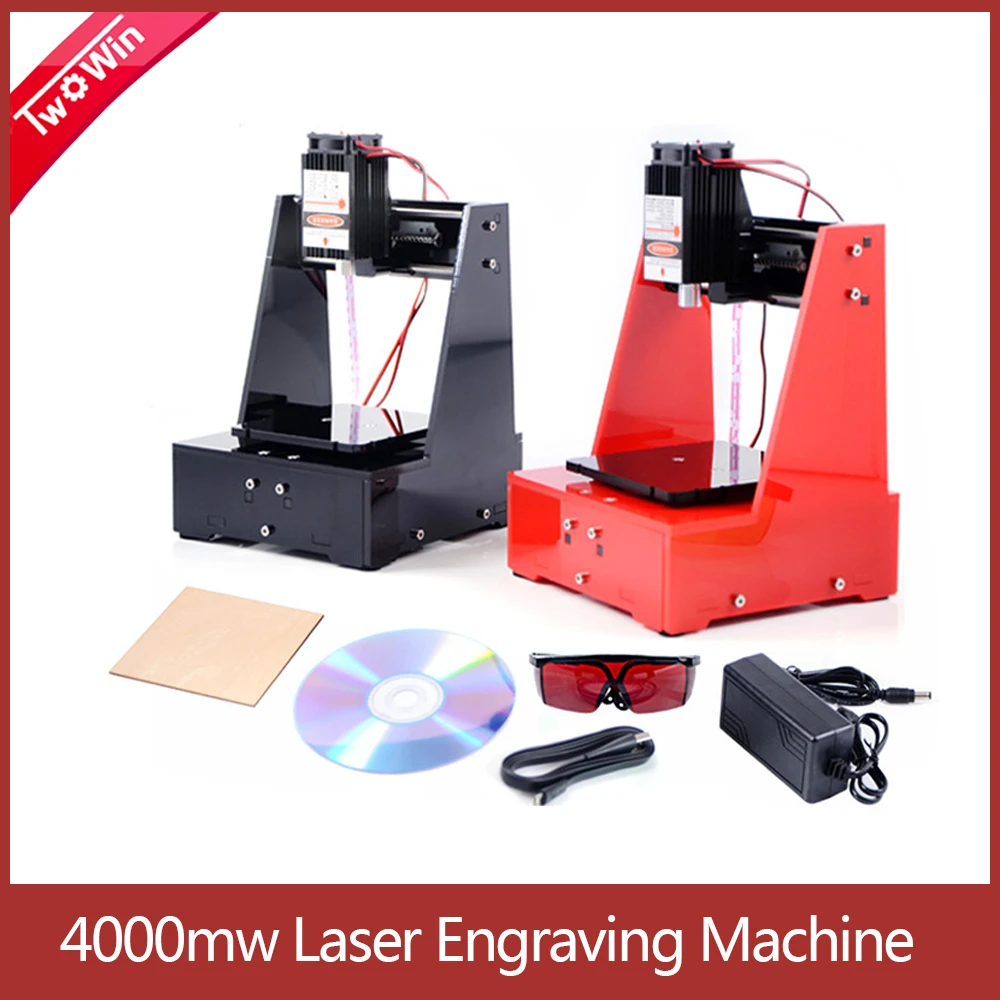 4000mw Laser Engraving Machine Mini Working Area 70*70mm DIY Print Cutter Laser Engraver High Speed CNC Router with  Glasses