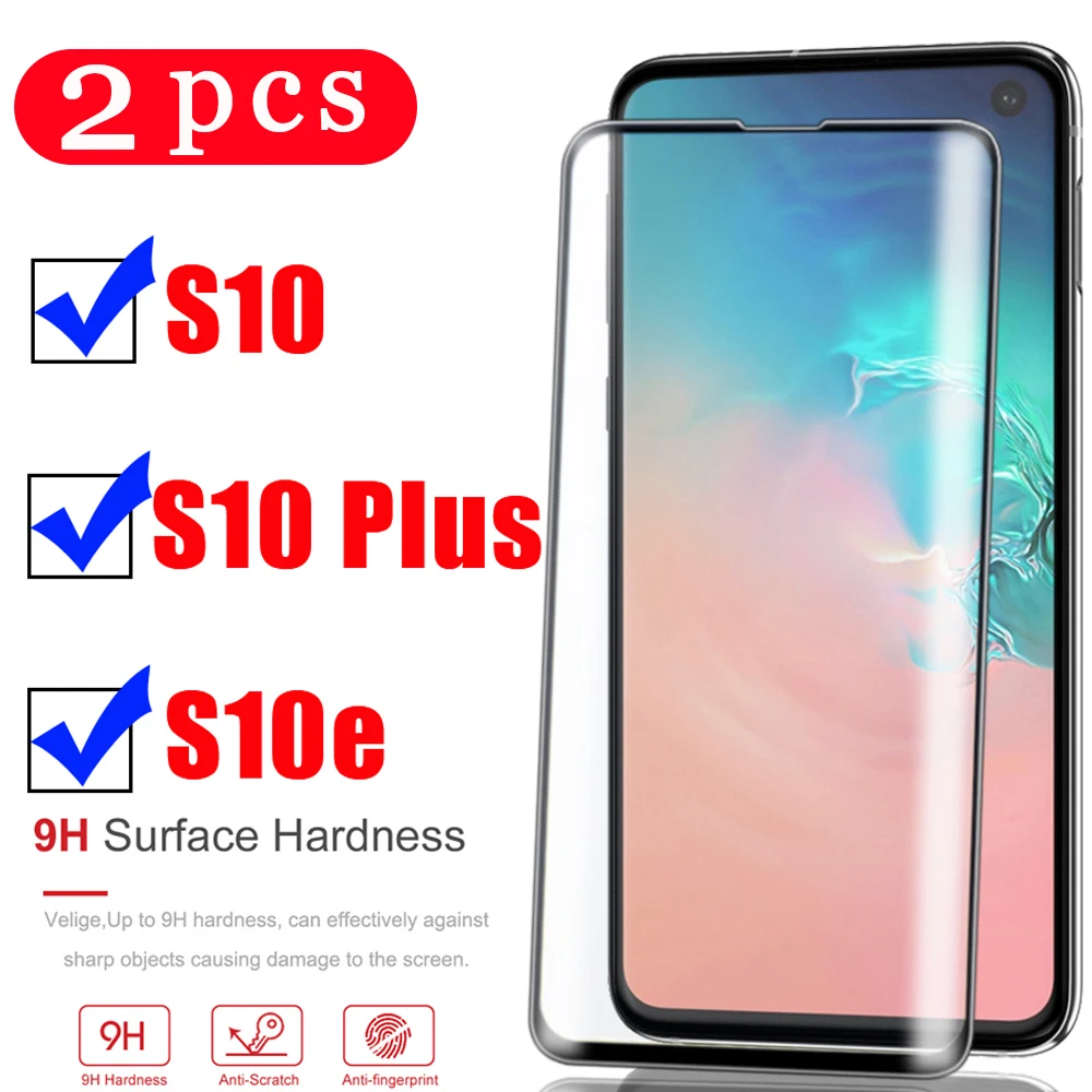 2 шт. 9H полное покрытие для samsung galaxy s10 plus s10e закаленное стекло Защита экрана