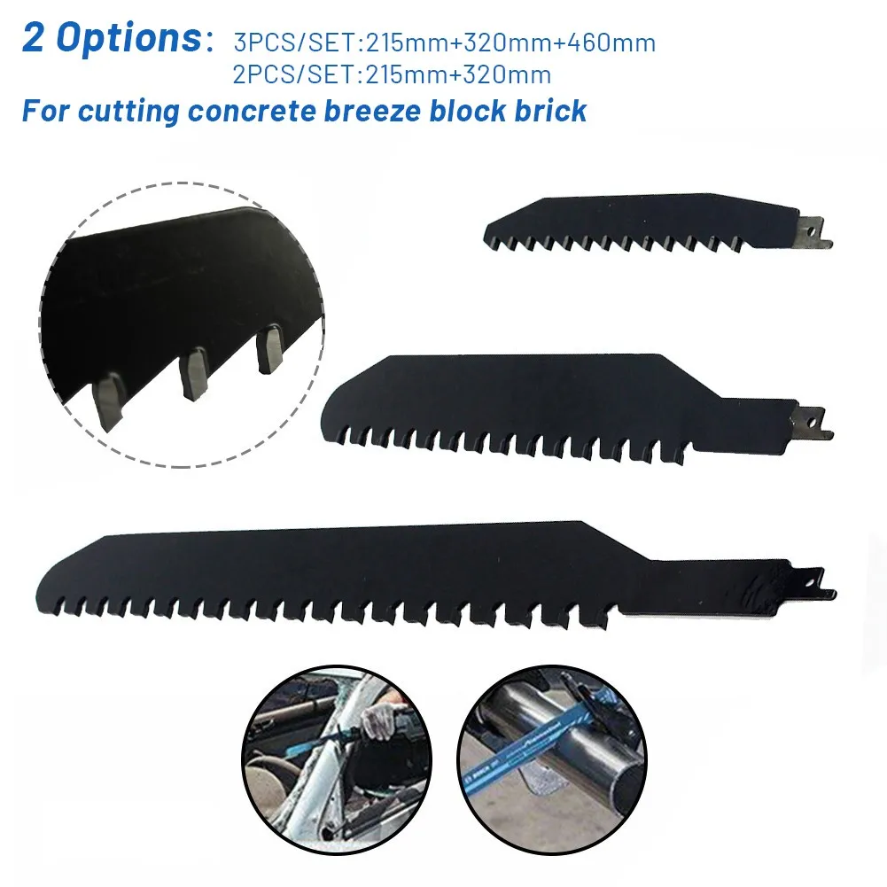 

2/3 Pcs Saw Blades Reciprocating Cutting Blade W/ Teeth Carbide Masonry For Concrete Breeze Block Brick Cutting