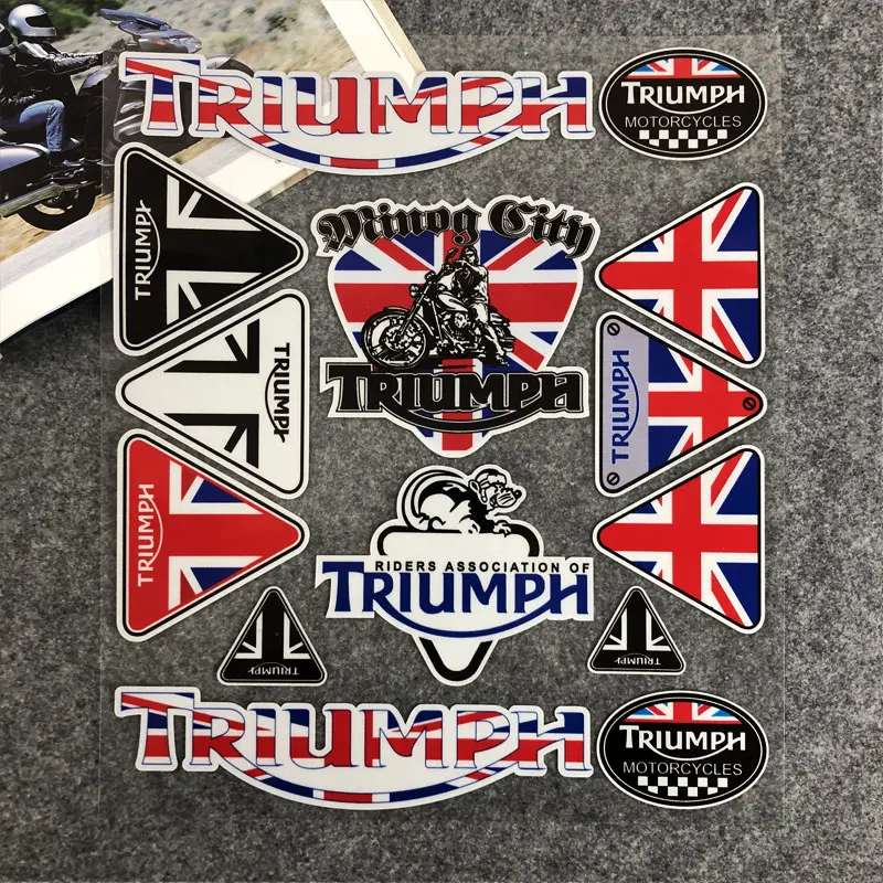 

Reflective Motorcycle Accessories Helmet Fuel Tank Label Sticker Decal Car Sticker Suitable For Triumph Logo Emblem