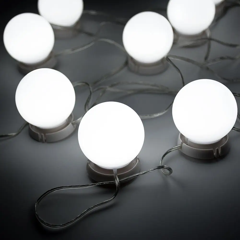 

10pcs Makeup Mirror Vanity LED Light Bulbs Kit USB Charging Port Cosmetic Lighting Adjustable Brightness Lights
