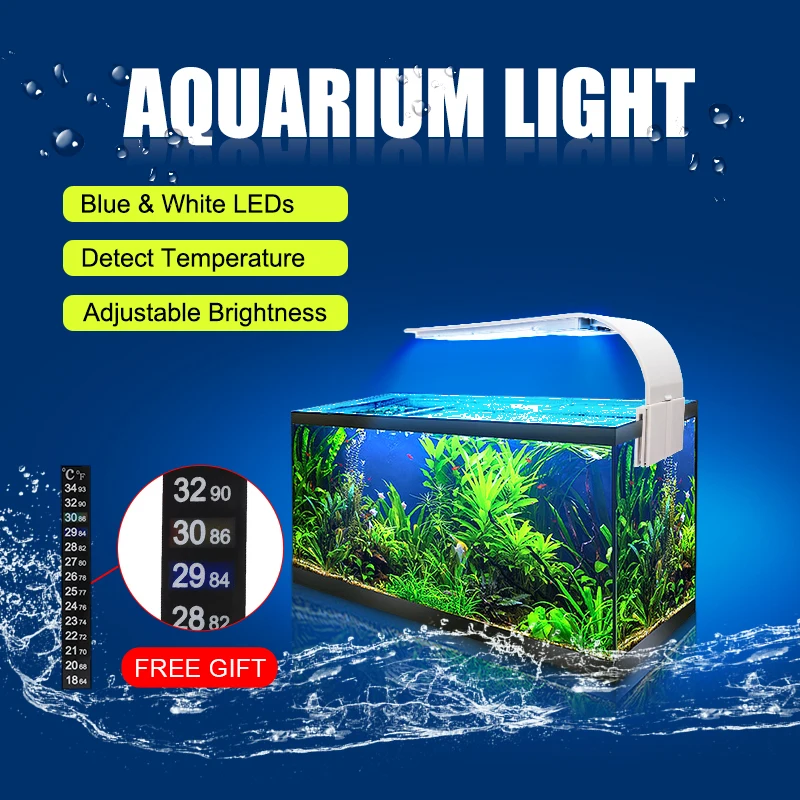 Senzeal Aquarium Light Super bright Aquarium Led Lighting M3/X3/X5/X7/X9 Clip-on Slim Fish LED Lamp 220V/110V Fish Tank LED Lamp