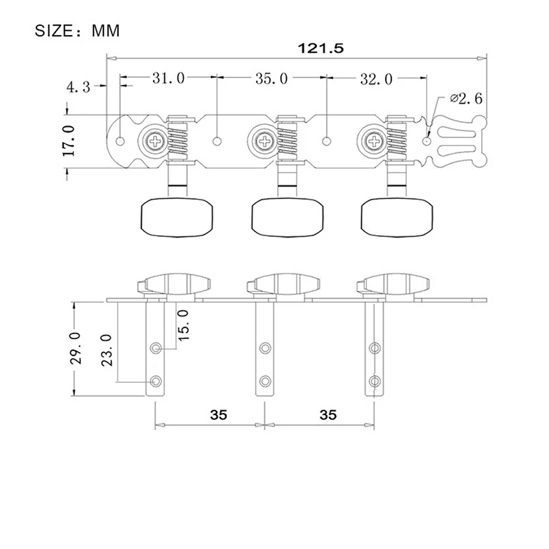 

1Pc Classical Acoustic Guitar String Turning Peg Machine Heads Set Tuners Tool