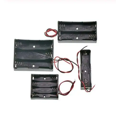 

10pcs/lot 1x 2x 3x 4x 18650 Battery Storage Box Case 1 2 3 4 Slots Way DIY Batteries Clip Holder Container With Wire Lead