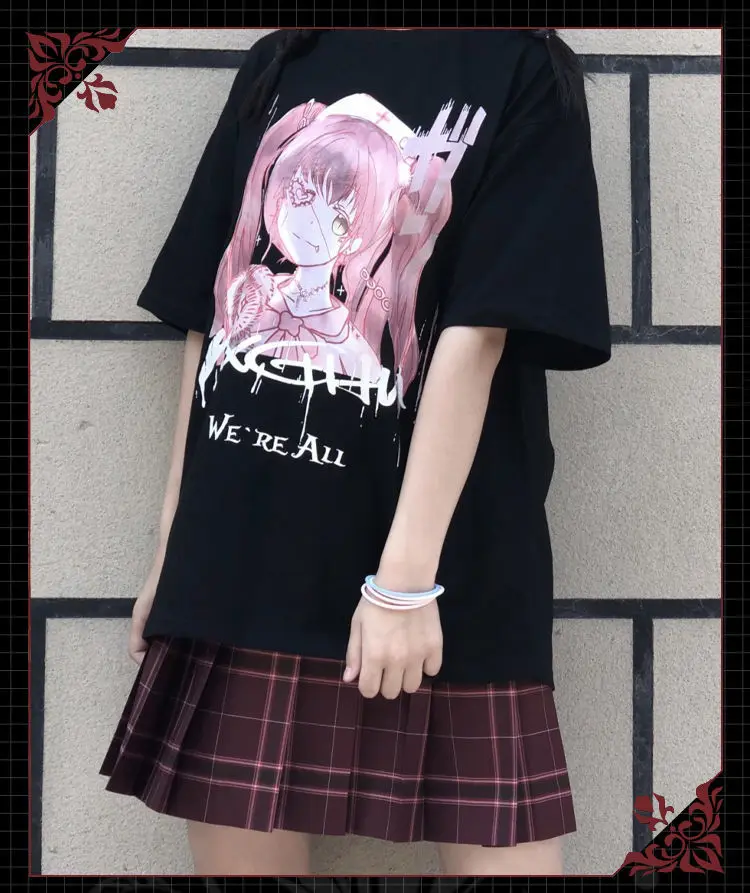 Женская футболка в стиле Харадзюку летняя готическом y2k | одежда